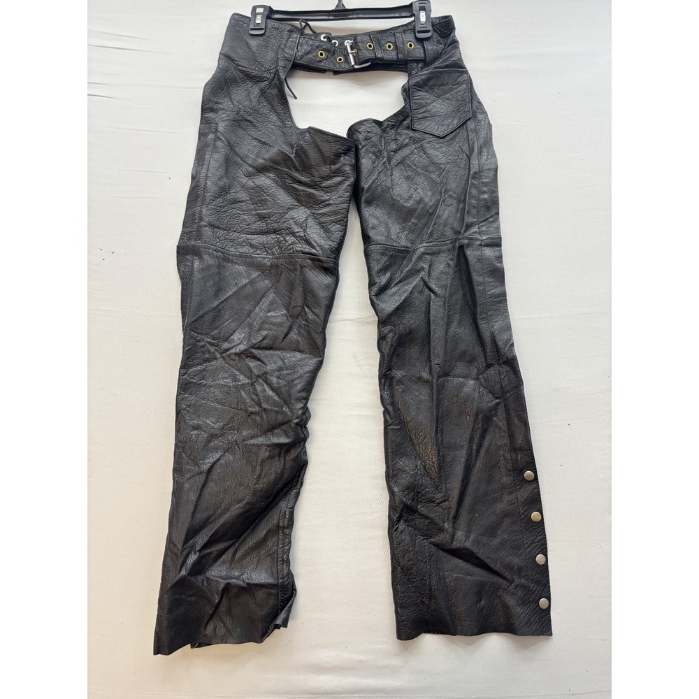 UNIK Leather Apparel Motorcycle Chaps Black XS Unisex Biker Riding Costume